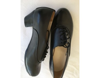 Cañailla man - black leather - sewn - size 39